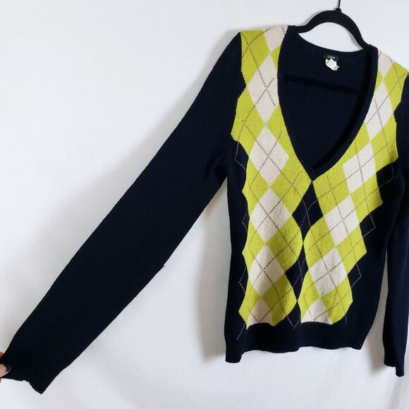 J. Crew Argyle Sweater Lot Womens M Dark Academia Y2K Preppy Old Money - Picture 4 of 12
